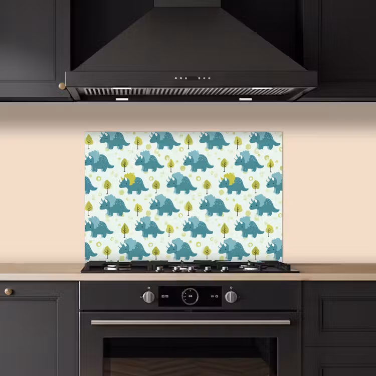 Salpicaderos de cocina - Triceratop - Azul - Puntos - Árboles — 5