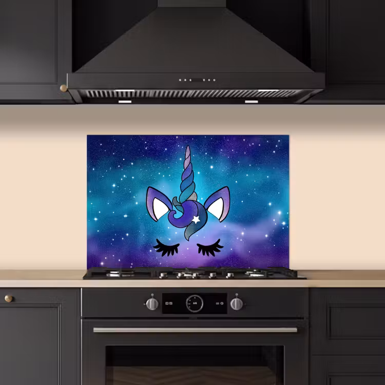 Salpicaderos de cocina - Unicornio - Cielo estrellado - Azul — 5