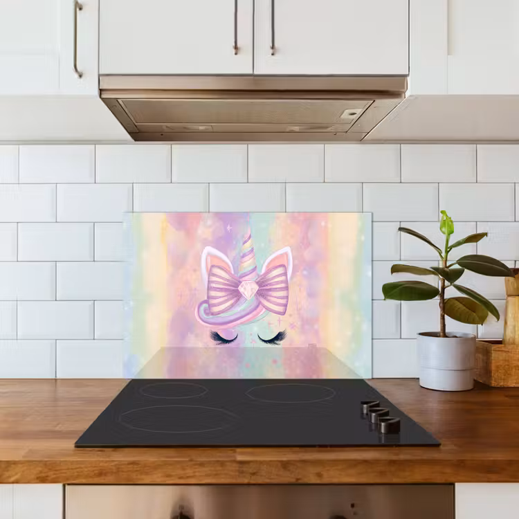 Salpicaderos de cocina - Unicornio - Purpurina - Arco iris - Pastel — 3