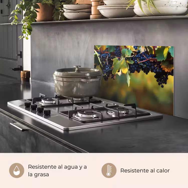Salpicaderos de cocina - Uvas - Vino - Naturaleza - Verde — 2