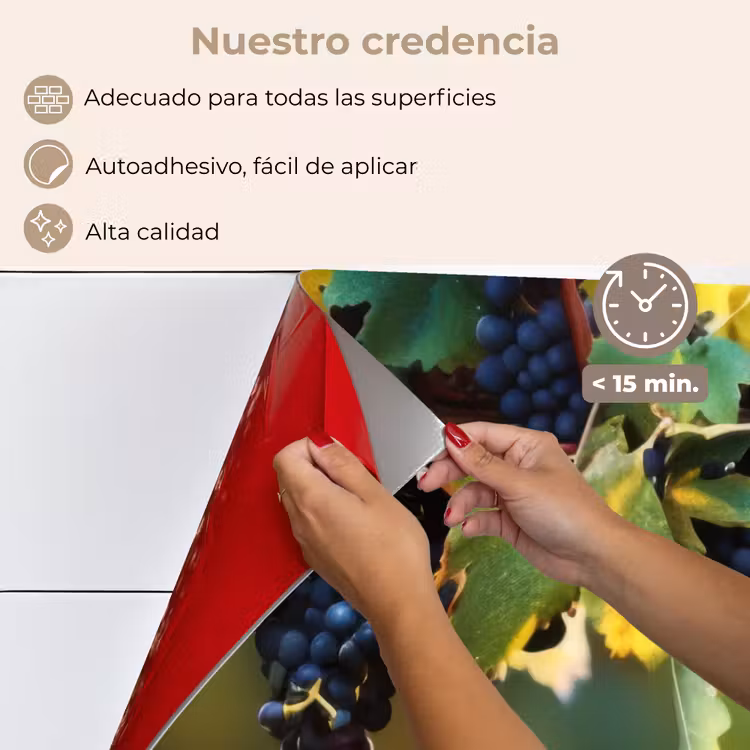 Salpicaderos de cocina - Uvas - Vino - Naturaleza - Verde — 4