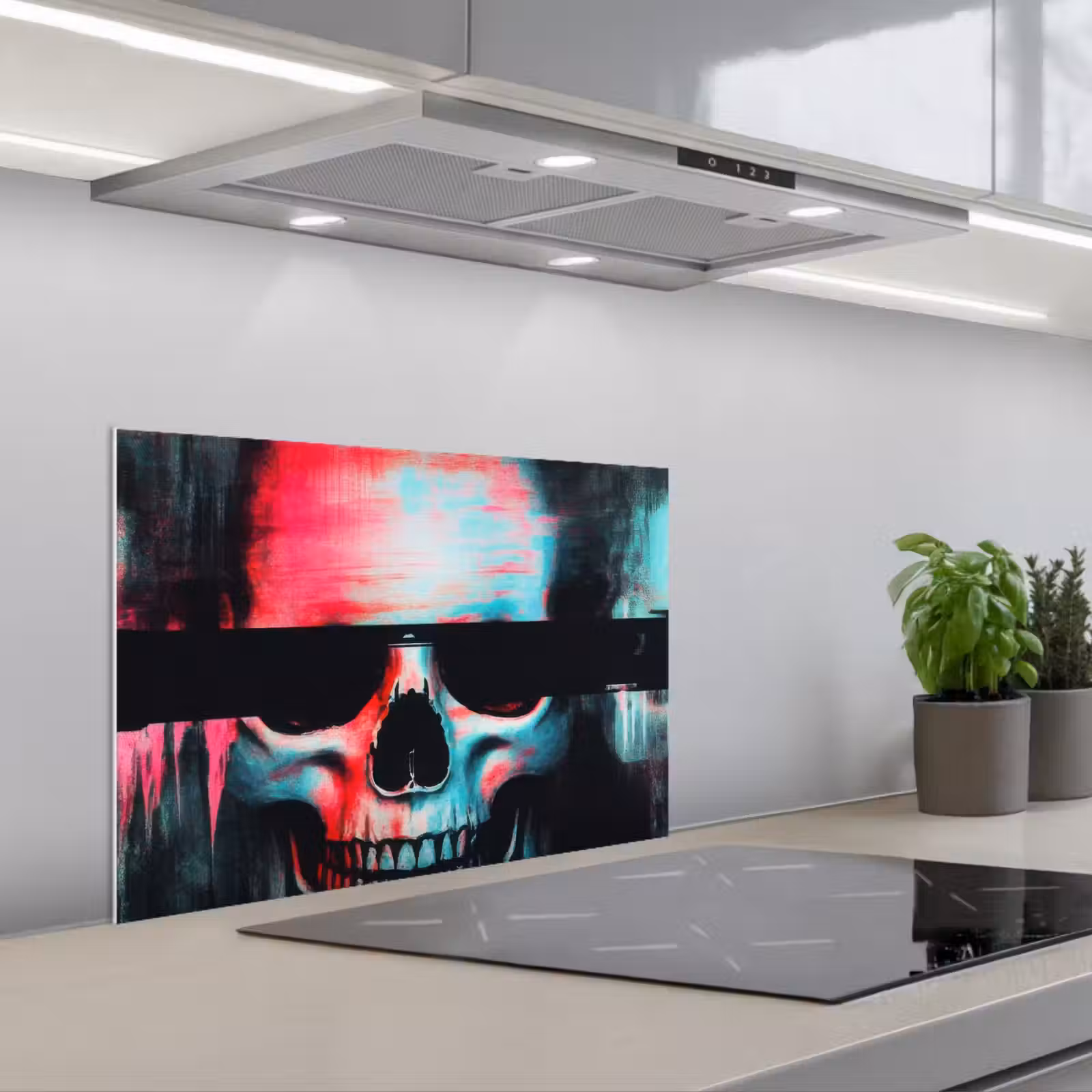 Salpicaderos de cocina - Skulls - Glitch - Ciberpunk — 1
