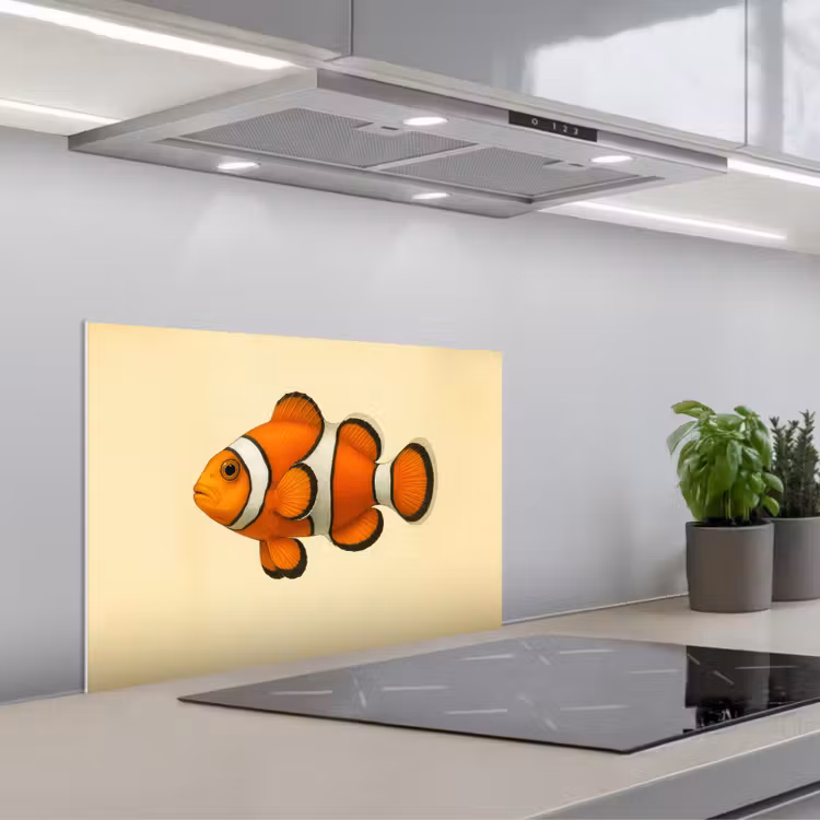 Salpicaderos de cocina - Pescado - Naranja - Rayas — 1