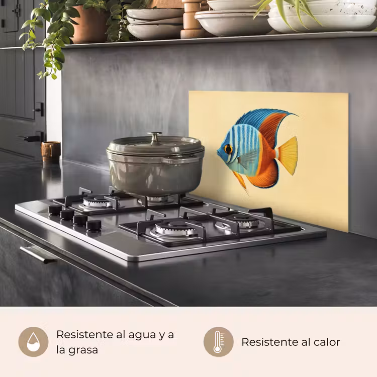 Salpicaderos de cocina - Pez - Aletas - Ojos - Azules — 2
