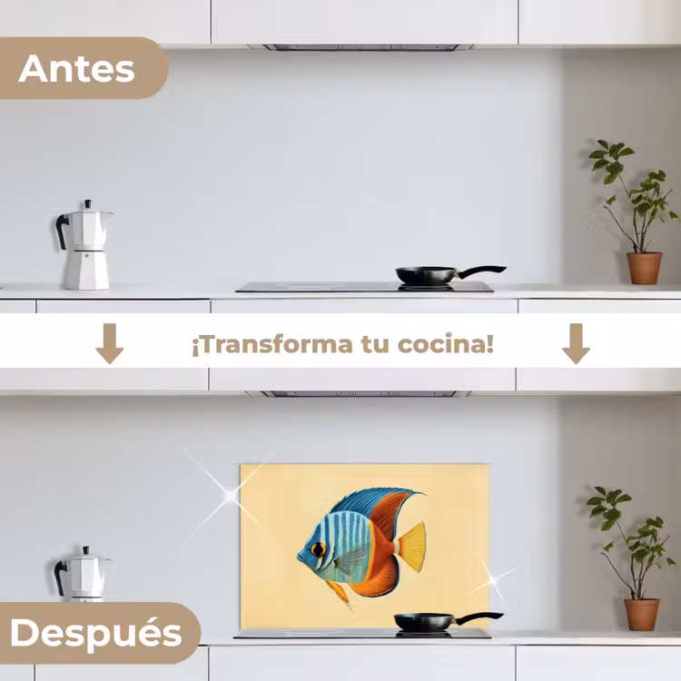 Salpicaderos de cocina - Pez - Aletas - Ojos - Azules — 7