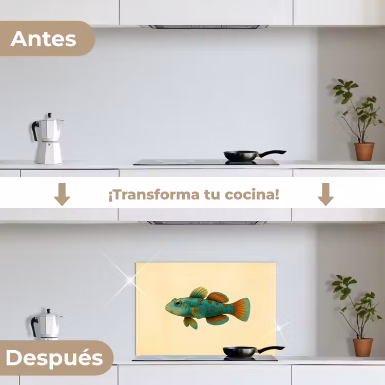 Salpicaderos de cocina - Pez - Azul - Lunares - Escamas — 7