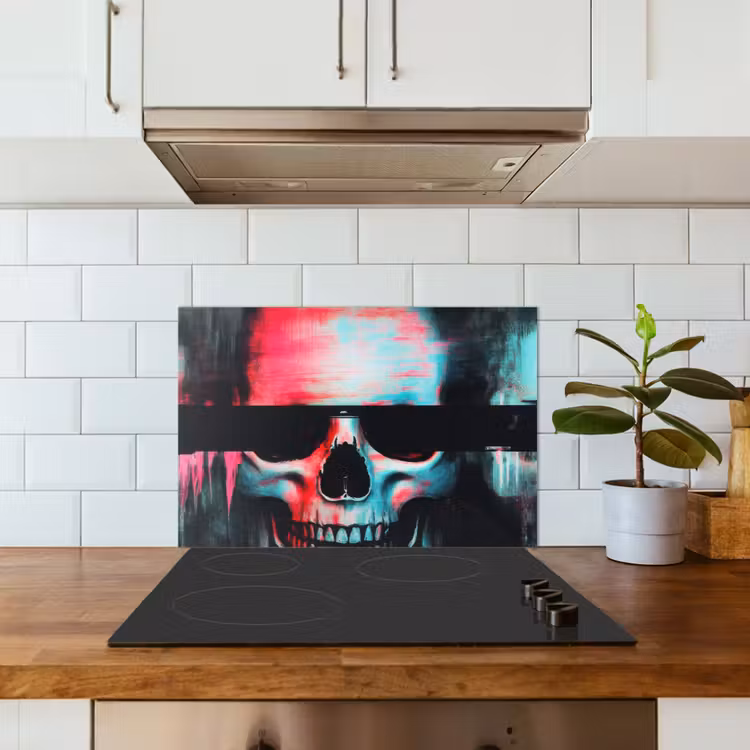 Salpicaderos de cocina - Skulls - Glitch - Ciberpunk — 3