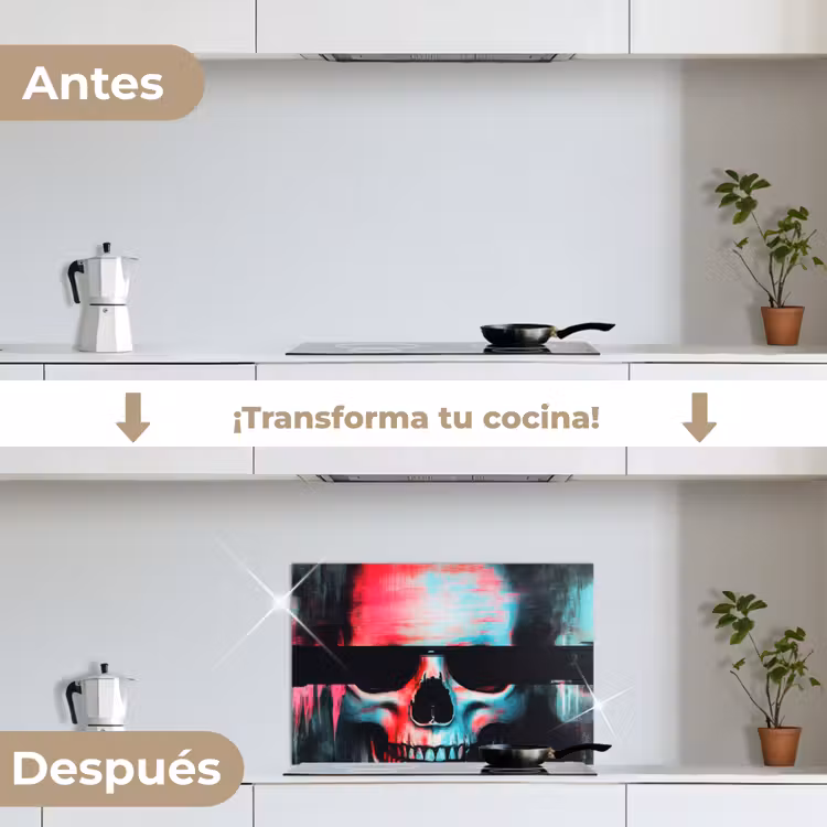 Salpicaderos de cocina - Skulls - Glitch - Ciberpunk — 7