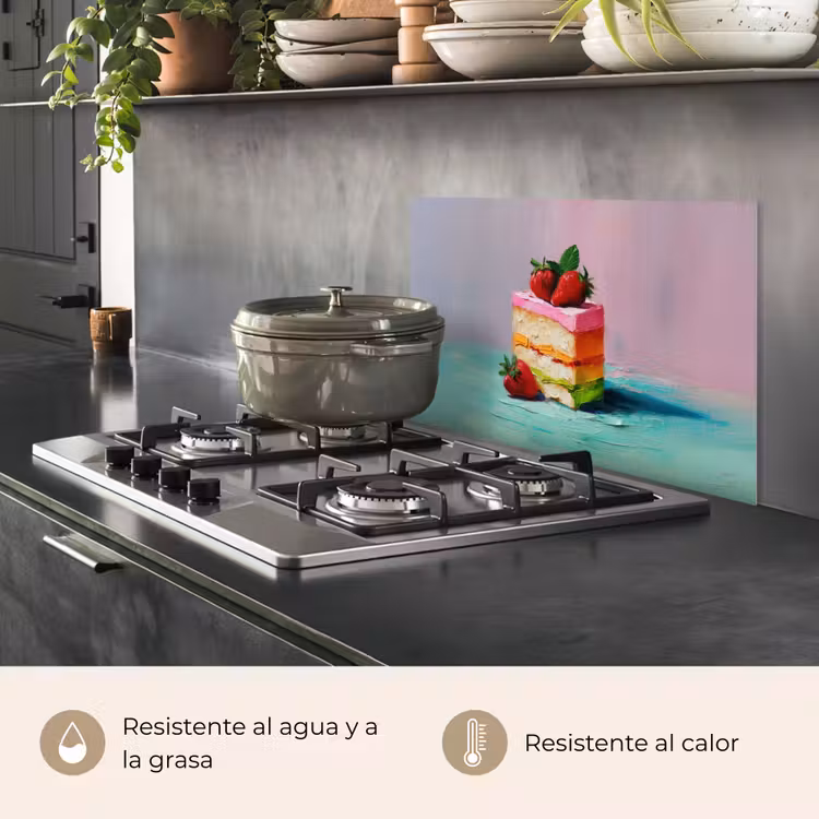 Salpicaderos de cocina - Tarta - Fresas - Glaseado - Colorido — 2