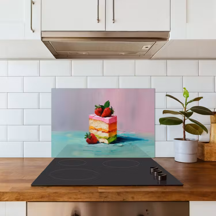 Salpicaderos de cocina - Tarta - Fresas - Glaseado - Colorido — 3