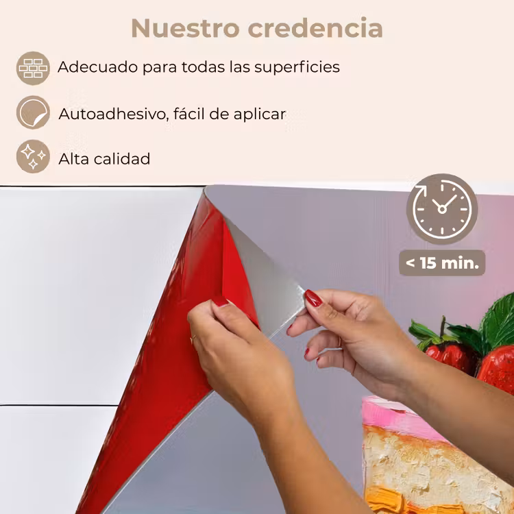 Salpicaderos de cocina - Tarta - Fresas - Glaseado - Colorido — 4