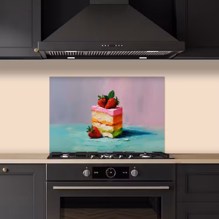 Salpicaderos de cocina - Tarta - Fresas - Glaseado - Colorido — 5