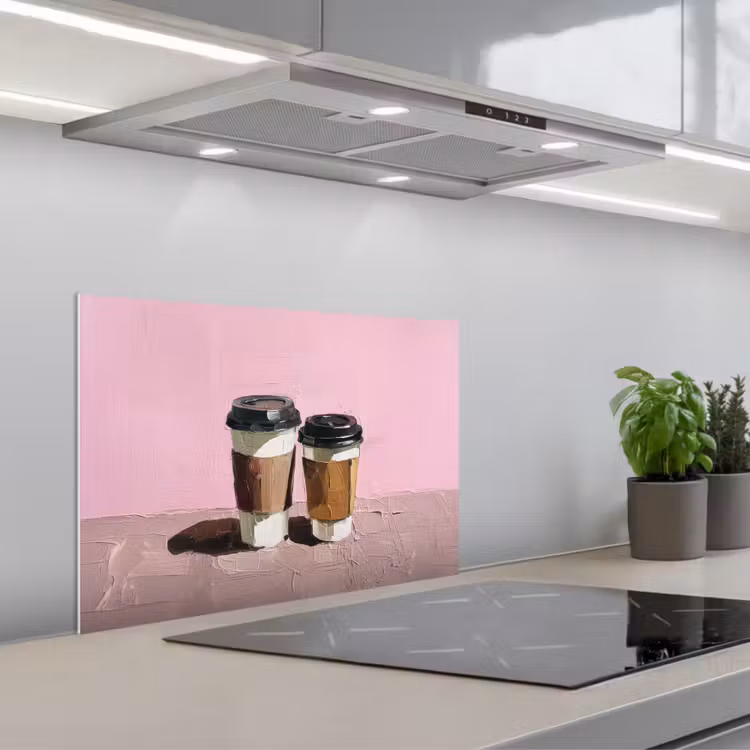 Salpicaderos de cocina - Tazas de café - Tapa - Pintura - Textura — 1