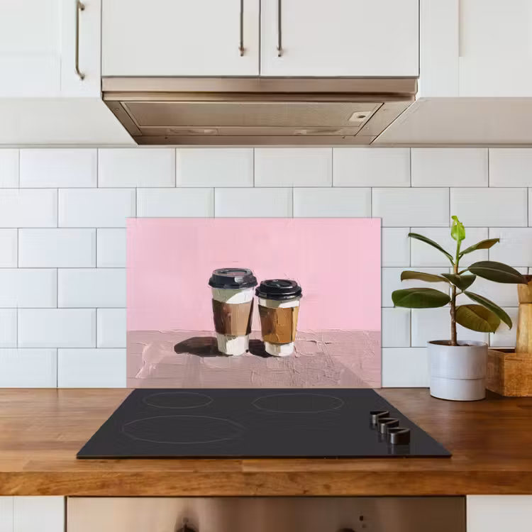 Salpicaderos de cocina - Tazas de café - Tapa - Pintura - Textura — 3
