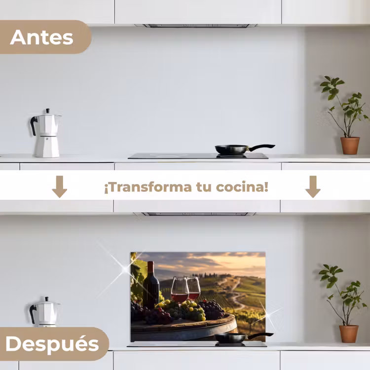 Salpicaderos de cocina - Vino - Uvas - Colinas - Paisaje — 7