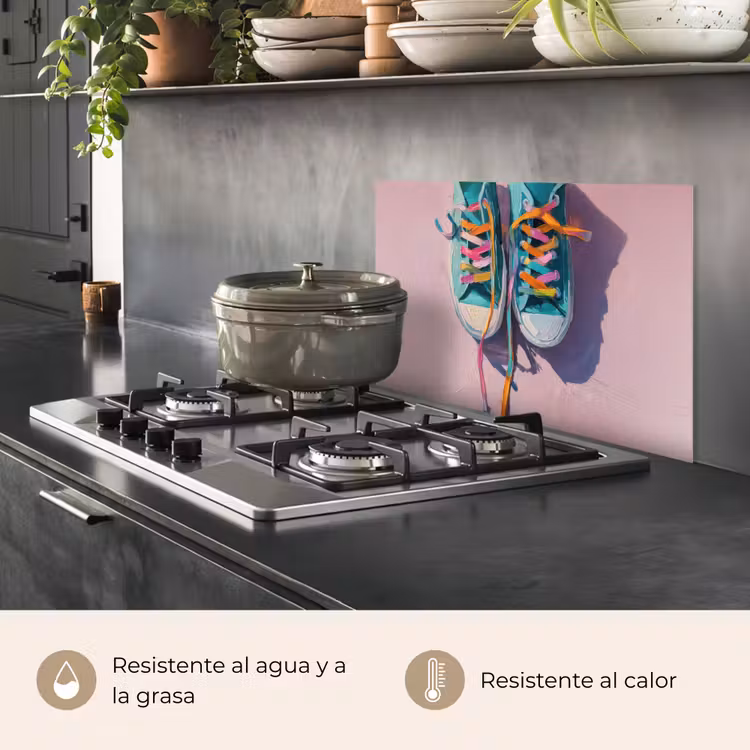Salpicaderos de cocina - Zapatillas - Cordones - Colorido - Sombra — 2