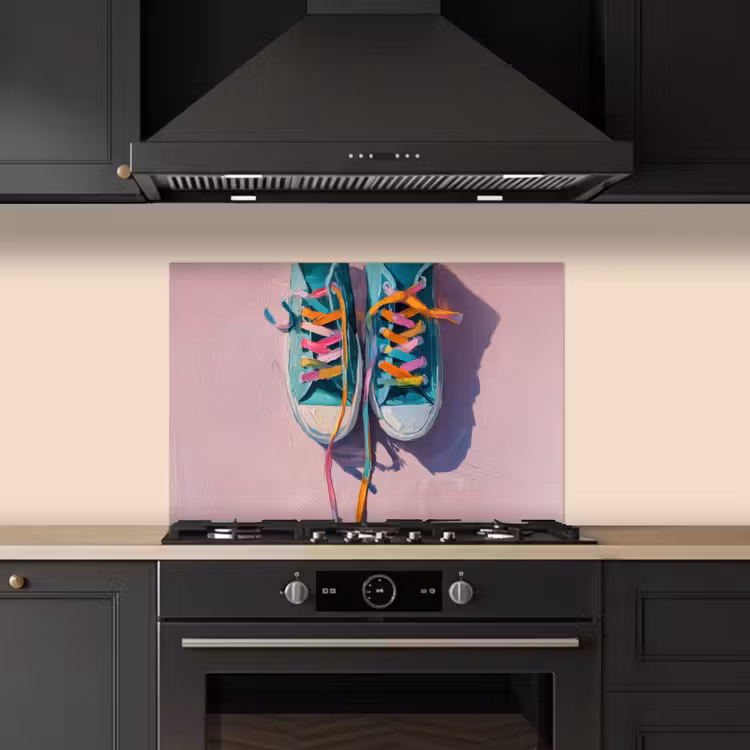 Salpicaderos de cocina - Zapatillas - Cordones - Colorido - Sombra — 5