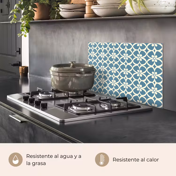 Salpicaderos de cocina - Patrón - Simétrico - Azul — 2