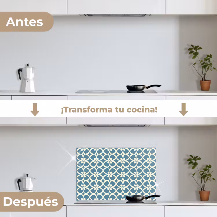 Salpicaderos de cocina - Patrón - Simétrico - Azul — 7