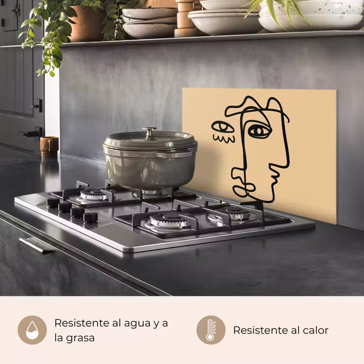 Salpicaderos de cocina - Perfiles superpuestos - Marrón claro - Negro — 2