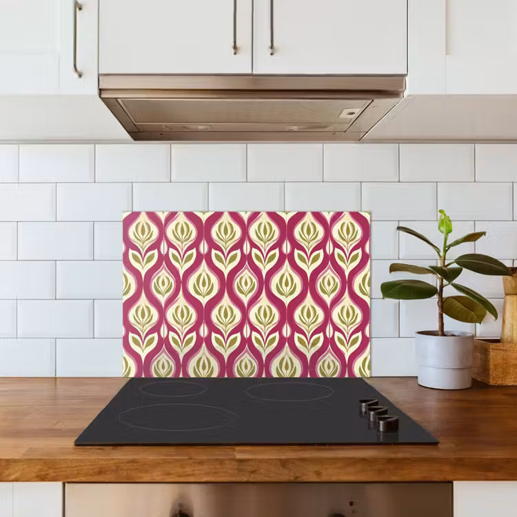 Salpicaderos de cocina - Retro - Floral - Morado — 3