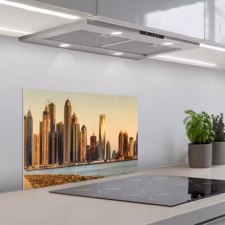 Salpicaderos de cocina - Skyline - Canal - Rascacielos — 1