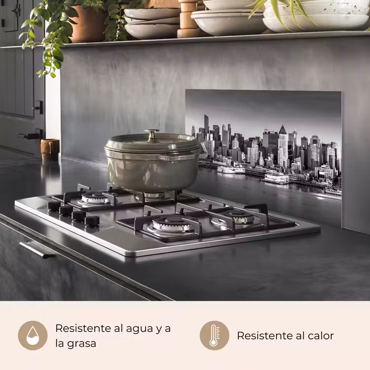 Salpicaderos de cocina - Skyline - Ciudad - Rascacielos - Negro - Blanco — 2