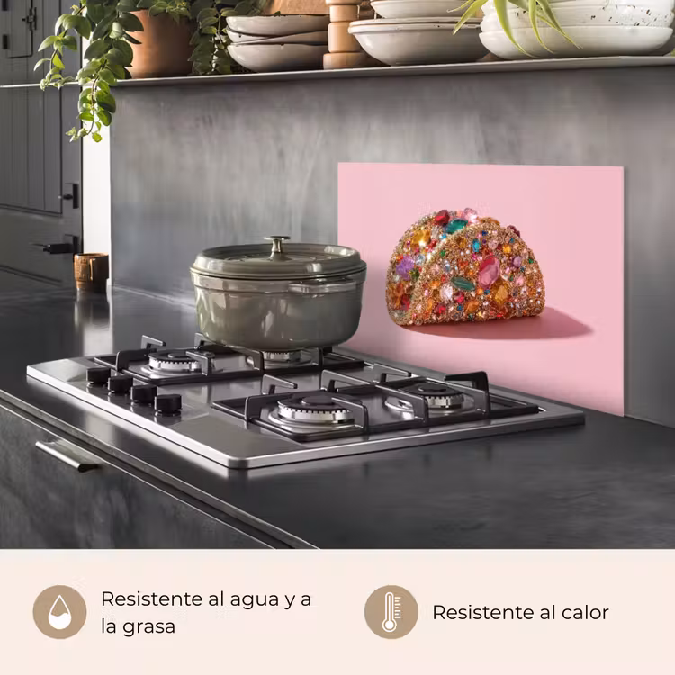 Salpicaderos de cocina - Taco - Colorido - Gemas - Oro — 2