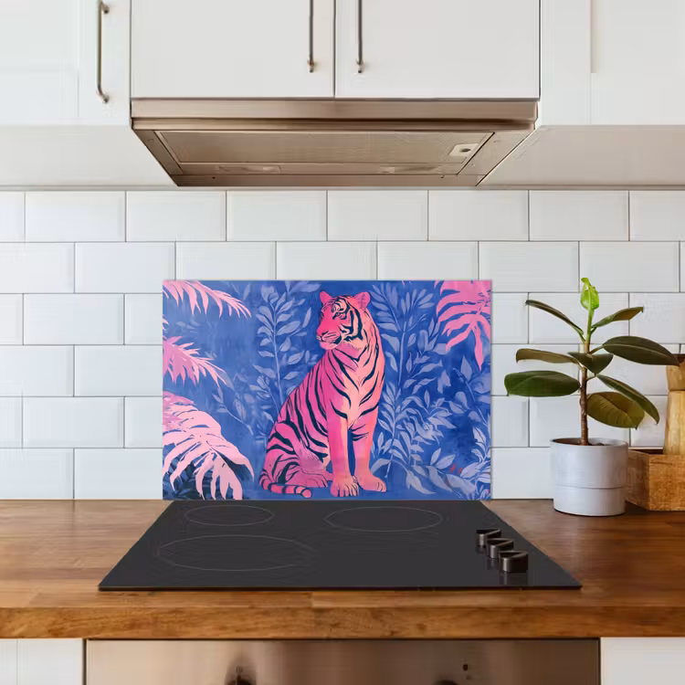 Salpicaderos de cocina - Tigre - Rosa - Hoja - Selva — 3