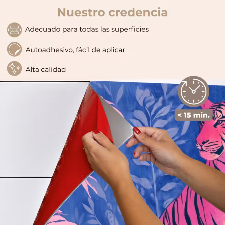 Salpicaderos de cocina - Tigre - Rosa - Hoja - Selva — 4