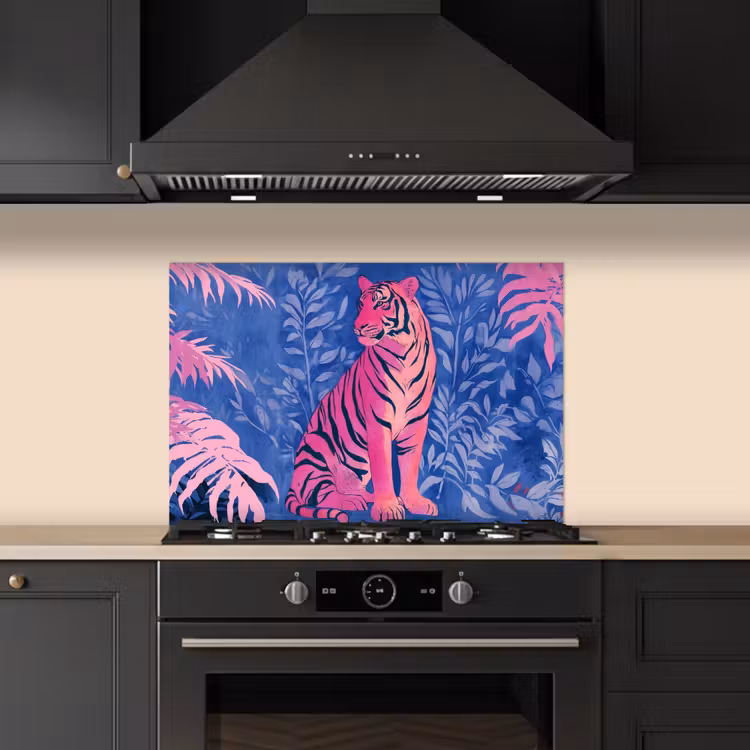 Salpicaderos de cocina - Tigre - Rosa - Hoja - Selva — 5