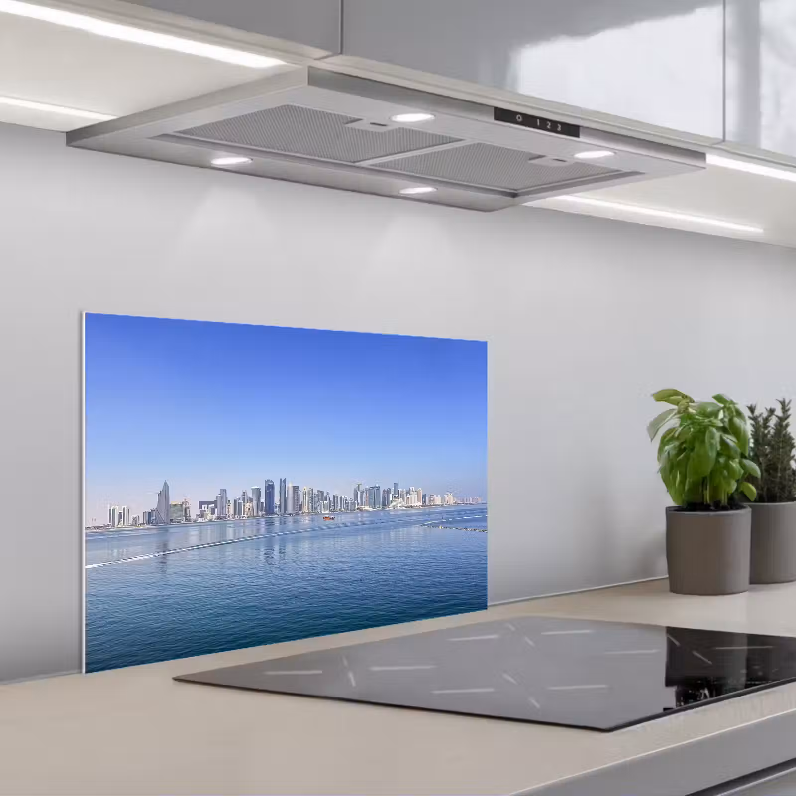 Salpicaderos de cocina - Skyline - Azul - Mar - Edificios - Ciudad — 1