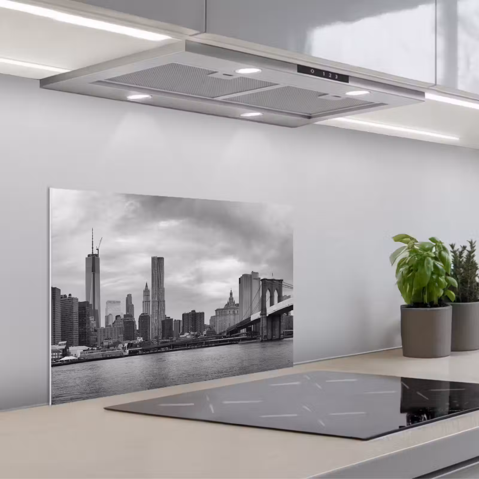 Salpicaderos de cocina - Skyline - Puente - Edificios - Incoloro — 1