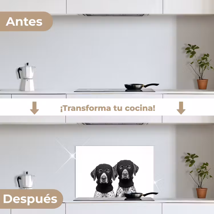 Salpicaderos de cocina - Perros - pasamontañas - Negro - blanco — 7