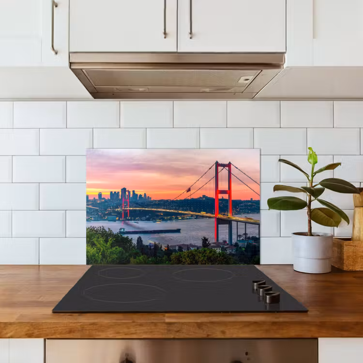Salpicaderos de cocina - Puente - Rojo - Horizonte - Agua — 3