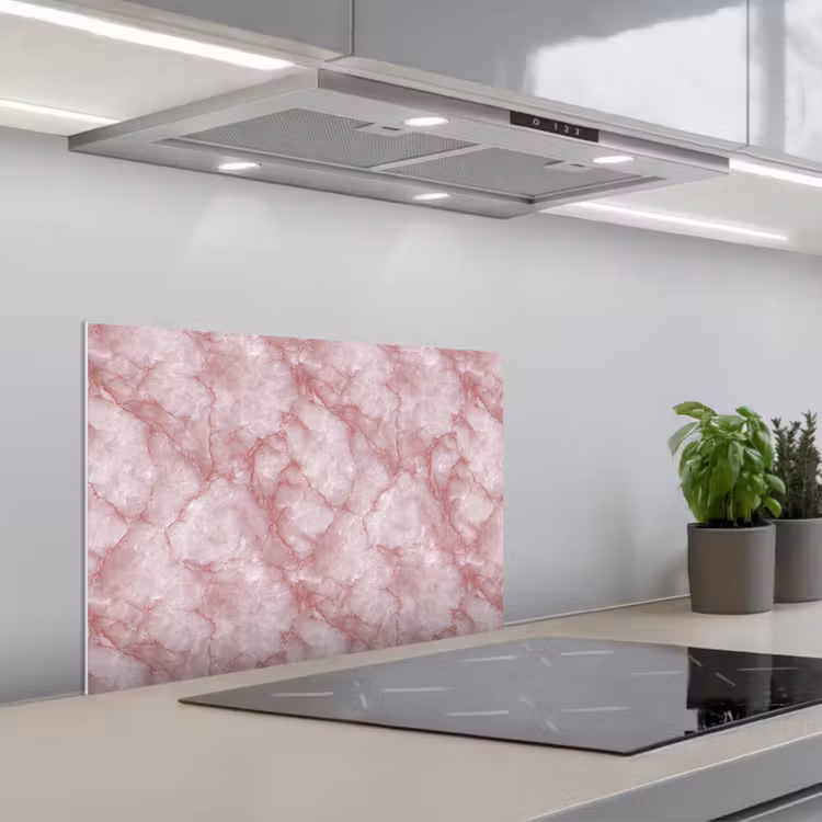 Salpicaderos de cocina - Rosa - Mármol de cuarzo - Vetas — 1