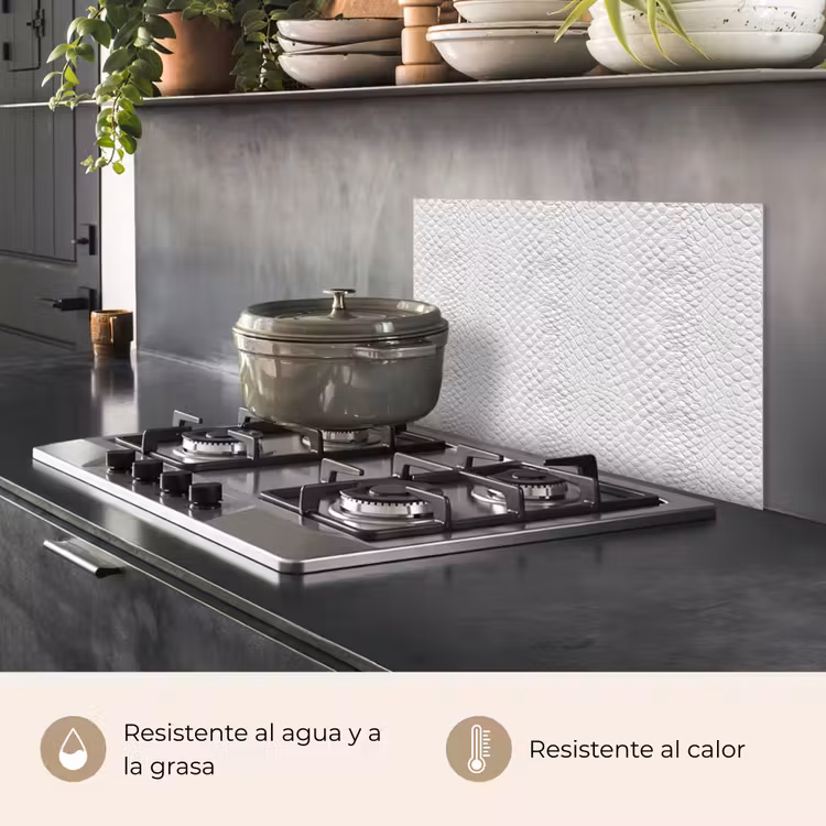 Salpicaderos de cocina - Serpiente - Patrón - Blanco — 2