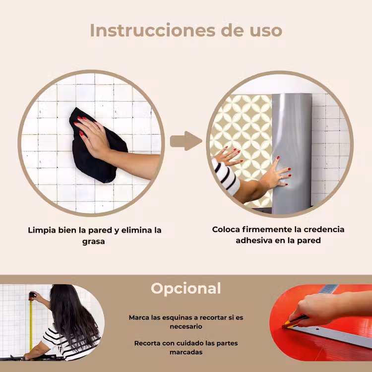 Salpicaderos de cocina - Simétrico - Motivo - Beige — 6