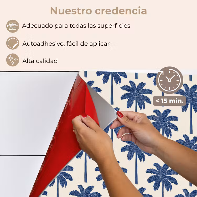 Salpicaderos de cocina - Simétrico - Palma - Azul — 4