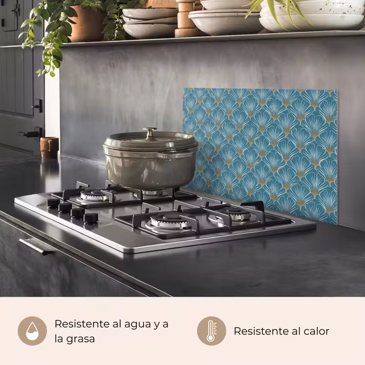 Salpicaderos de cocina - Simétrico - Patrón - Azul — 2