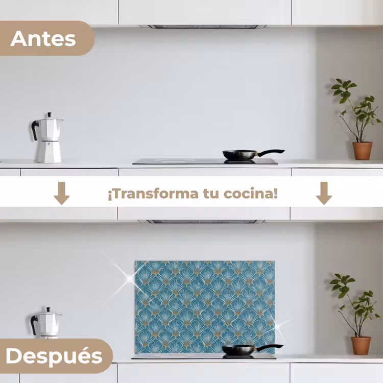 Salpicaderos de cocina - Simétrico - Patrón - Azul — 7
