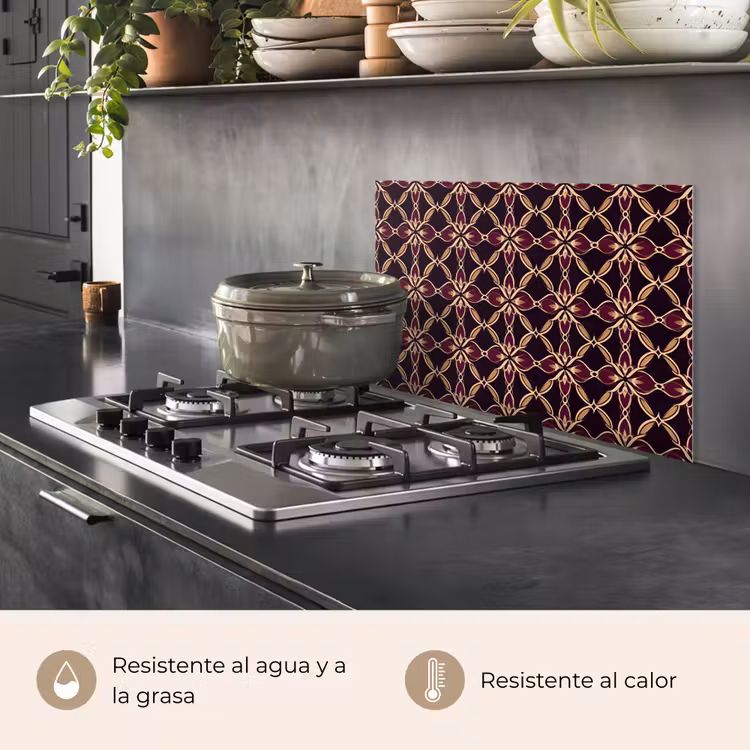 Salpicaderos de cocina - Simétrico - Teja - Borgoña — 2