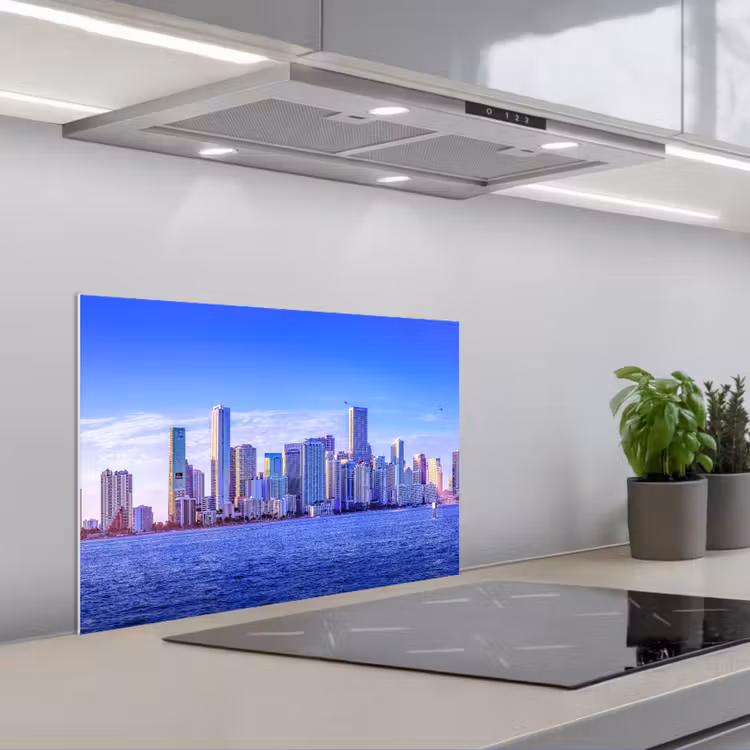 Salpicaderos de cocina - Skyline - Azul - Rascacielos - Ciudad — 1