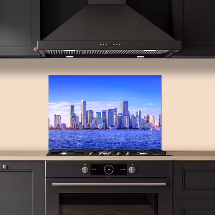 Salpicaderos de cocina - Skyline - Azul - Rascacielos - Ciudad — 5