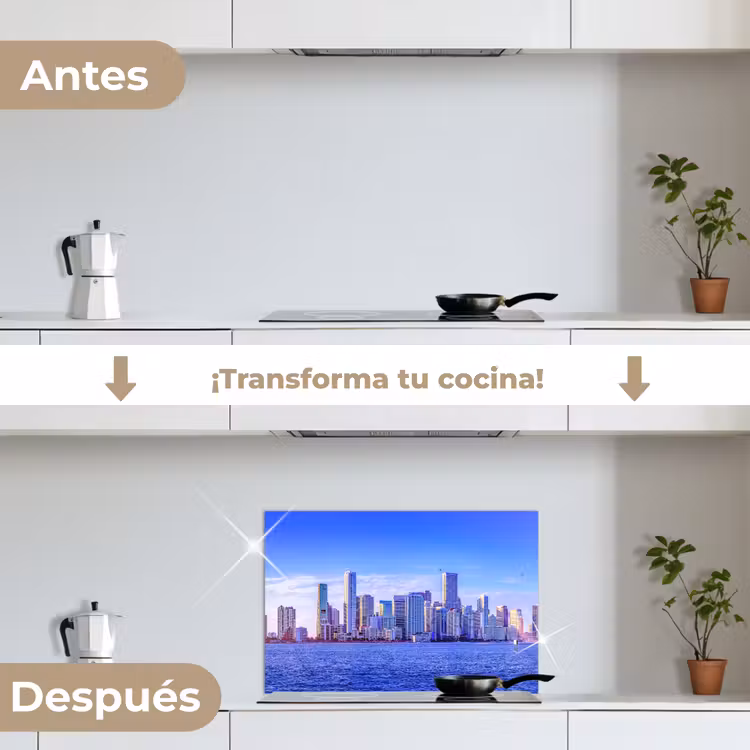 Salpicaderos de cocina - Skyline - Azul - Rascacielos - Ciudad — 7