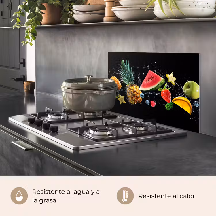 Salpicaderos de cocina - Splash - Fruta - Negro — 2