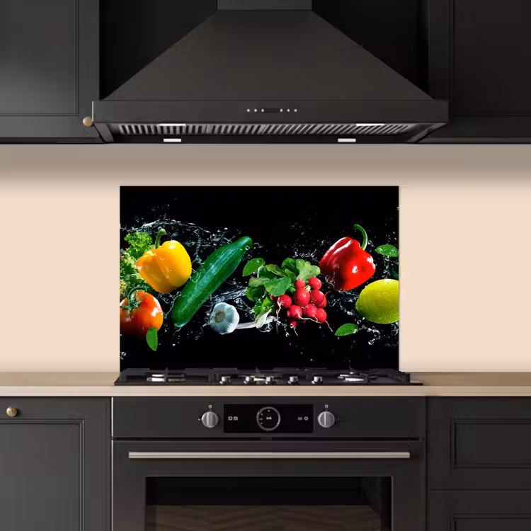 Salpicaderos de cocina - Vegetal - Salpicadura - Negro — 5