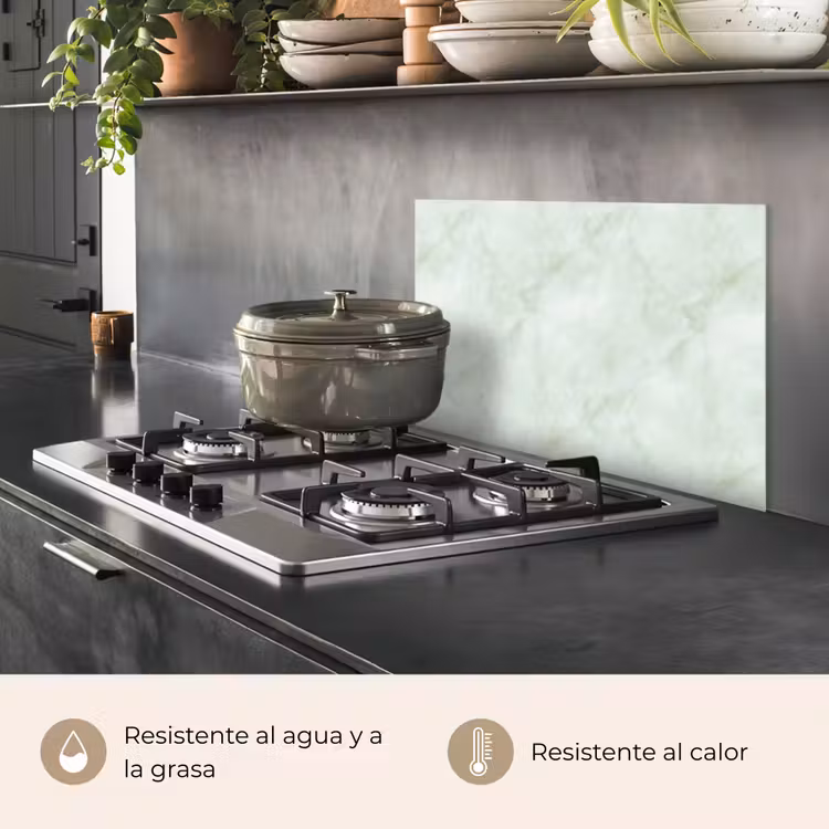 Salpicaderos de cocina - Verde - Mármol - Vetas fluidas — 2