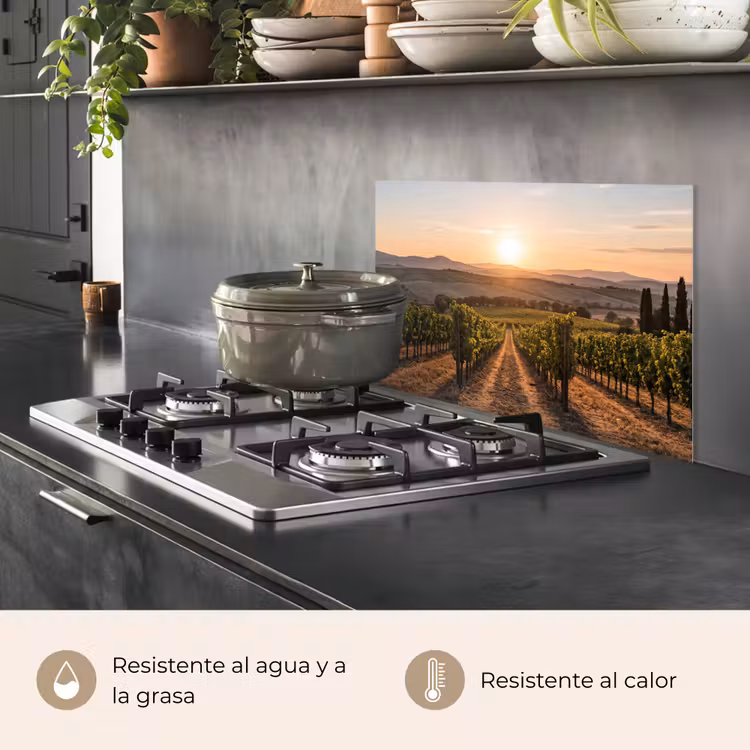 Salpicaderos de cocina - Viñedo - Puesta de sol - Paisaje — 2