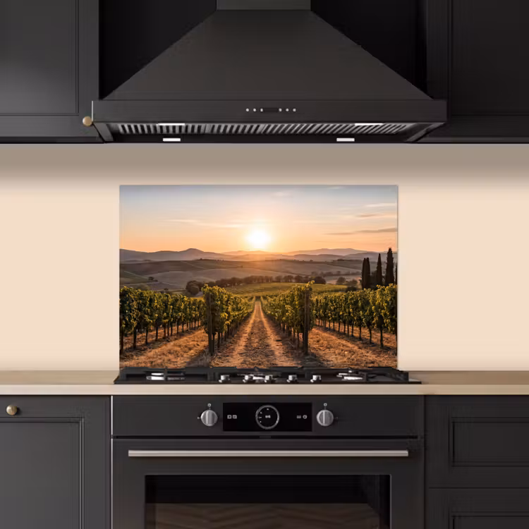 Salpicaderos de cocina - Viñedo - Puesta de sol - Paisaje — 5